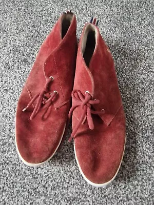 Mens Fred Perry Suede Leather Flats Maroon Shoes UK Size 9 Casual Office Racing  • £10.90