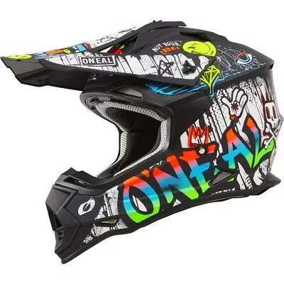 ONEAL 2 SERIES RANCID MULTI COLOUR KIDS/YOUTH MX HELMET ON0200094 Size Large • $139.99