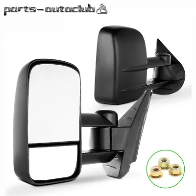 Pair Manual Tow Telescoping Mirrors For 07-14 Suburban Silverado Avalanche Tahoe • $67.99