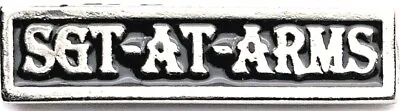 $9.75 • Buy Sgt.-at-Arms Silver-Plated Pewter Motorcycle Club Vest Hat Pin Biker
