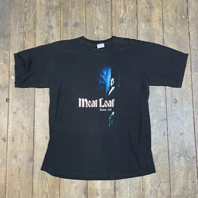 Meat Loaf T-Shirt Y2K Music Graphic Tour Short Sleeve Tee Black Mens XL • £55