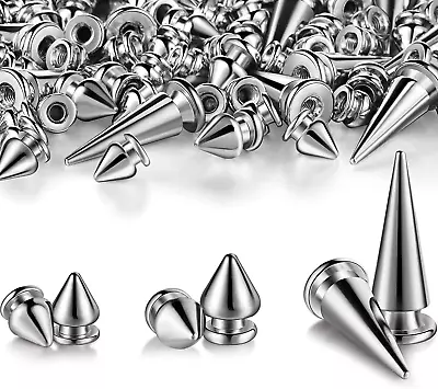 170 Pieces Multiple Sizes Cone Spikes Screwback Studs Rivets Large Medium Small  • $15.57