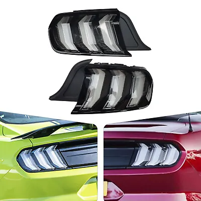 Pair For 2015-2022 Ford Mustang Tail Lights LED Sequential Turn Signal Rear Lamp • $277.40