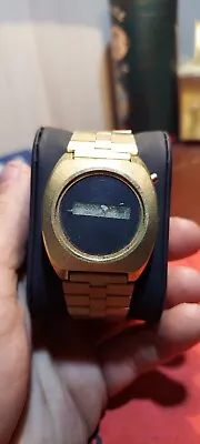 Alcor Vintage Mens LCD Digital Watch Gold • $23