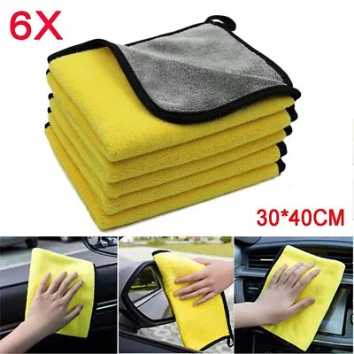 6 X Microfibre Cloths Kitchen Cleaning & Car Polishing Drying Duster Towel • £6.99