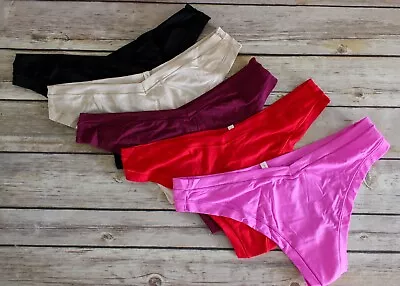 Victoria's Secret PINK Lot Of 5 Everyday Stretch Thong Panties Large Multicolor • $24.99