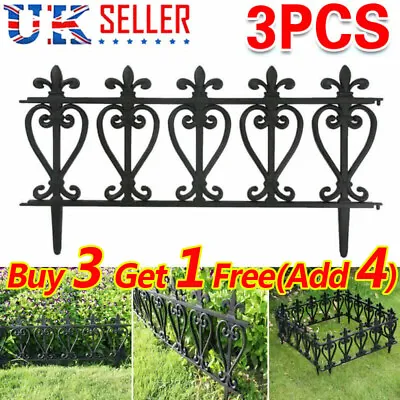 3PCS Metal Effect Garden Lawn Edge Edging Border Fence Grass Flower Bed • £8.88