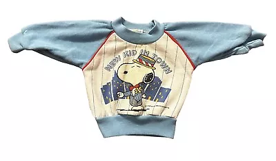 Vintage Snoopy Peanuts New Kid In Town Sweatshirt Newborn Kids 6/9 Months • $19.99