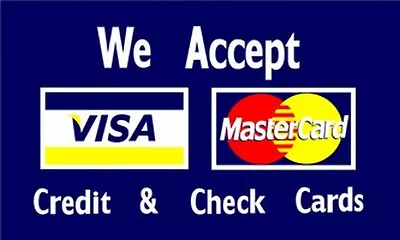 WE ACCEPT VISA & MASTERCARD 3x5 Ft Flag Business Sign Banner Credit Card Debit  • $10.89