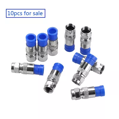 10X F-Type Male Compression Connector Adapter RG6 Coaxial Coax Cable Antenna FOD • $8.40