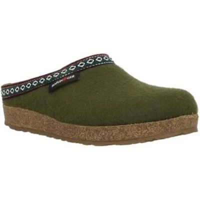 Haflinger 711001-116 FRANZL Womens Comfy Felt Lightweight Clogs Olive Green • £72.99