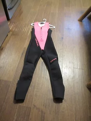 O'Neill Women's Wetsuit Size 10 Pink Black Long Pants Sleeveless Vtg USA • $45