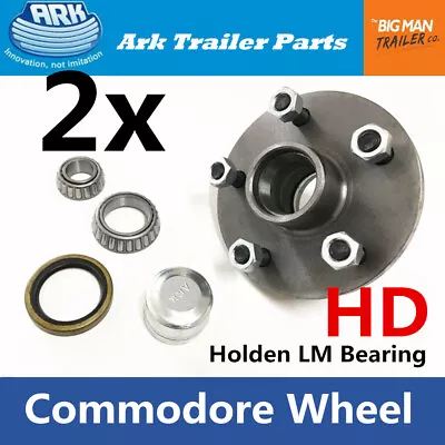 ARK Trailer 2x Hubs Commodore 5 Stud 1/2  Studs Wheel Lazy HD Holden LM Bearing • $104.50