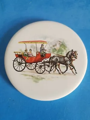 Vintage H&r Johnson 3 1/2  Carriage Collectible Round Tile.free Shipping.*c1 • $14.57