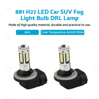 2x 881 H27 Extremely Bright 30W 6000K White LED Car SUV Fog Light Bulb DRL Lamp • $15.89