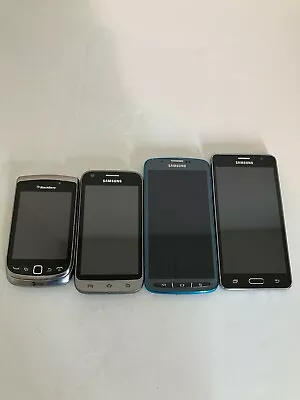 Cell Phone Lot Of 4 Mobile Phones As Is Untested Samsung Blackberry • $29.99