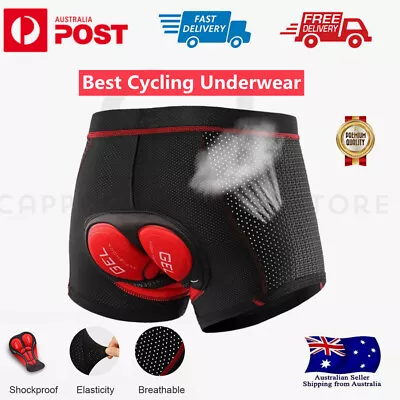 Padded Bike Shorts Cycling Underwear 5D Breathable Pants Shorts MTB Women Men AU • $25.85