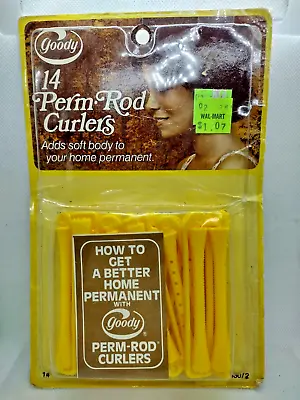Vintage Goody Perm Rod Curlers Yellow 14 Count 1978 NEW SEALED • $9.95