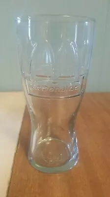 McDonald's GLASS 1992 GOLDEN ARCHES LOGO ADVERTISING  CLEAR 6.5  • $2.79