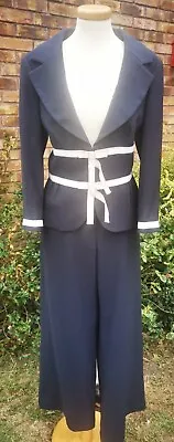 £59 • Buy Womens Fenn Wright Mason Navy Blue Trouser Suit With Bow Detail  - Size 14