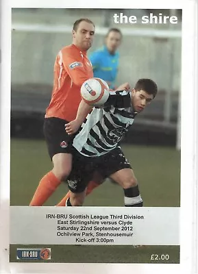 East Stirlingshire V Clyde 22nd September 2012 • £2.50