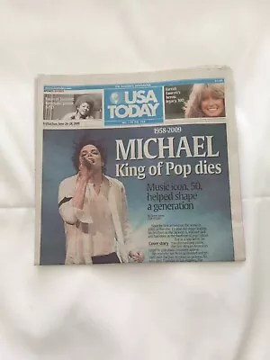 Michael Jackson King Of Pop Dies USA Today Newspaper June 26th 28th 2009 • $10