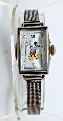 Dainty Mickey Mouse Quartz Watch Disney Store Mesh Band Beveled Crystal NICE • $115