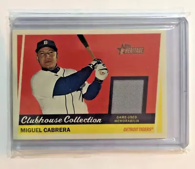 2016 Topps Heritage Clubhouse Collection Miguel Cabrera Swatch Card • $9.95