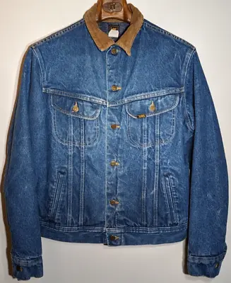 Vintage Lee Blanket Lined Denim Jacket Coat Size 42L Union Made In USA Trucker • $81.25