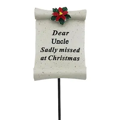 Christmas Memorial Scroll Plaque With Poinsettia On A Stick - Uncle • £4.99