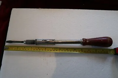 Vintage SPIRALUX 877 RATCHET SCREWDRIVER FLAT BIT Hollands & Blair Yankee Type • £5