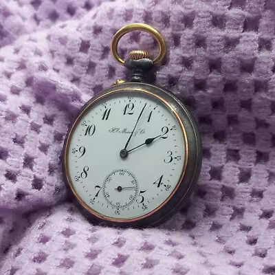 Rare Henry Moser & Co Metal Pocket Watch • $370