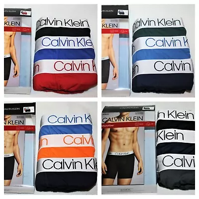 CALVIN KLEIN Boxer Briefs MICROFIBER Mens Underwear 3 Pack 4 Pack Navy Black Red • $28.90