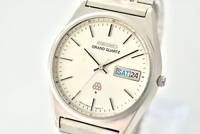New Battery [Exc+5] Vintage Seiko Grand Quartz 9943-8030 Silver Men's White • $349.99
