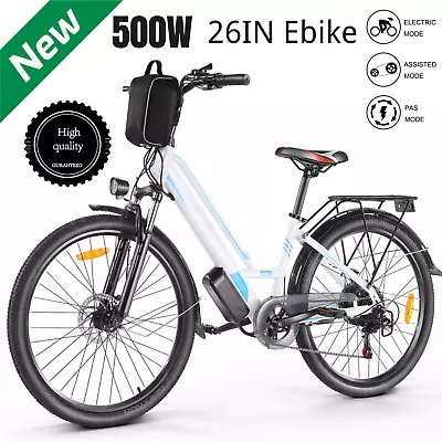 500W Electric Bike For Adults48V Bicycle Commuter Ebike 21 Speed W/ Rear Rack# • $488.99