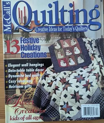 Quilting Magazine Dec 1998 Christmas 13 Holiday Creations McCall's • $10.95