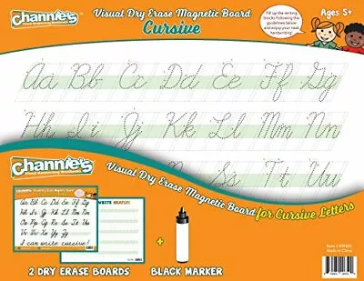 Dry Erase Magnetic 2 Pak Channie’s Quick & Neat Cursive Handwriting Board Size 8 • $15.75