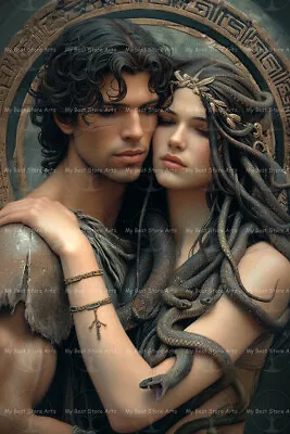 MEDUSA AND PERSEUS ART PRINT Gothic Lady Poster Snake Gorgon And Hero Decor D301 • $7.95
