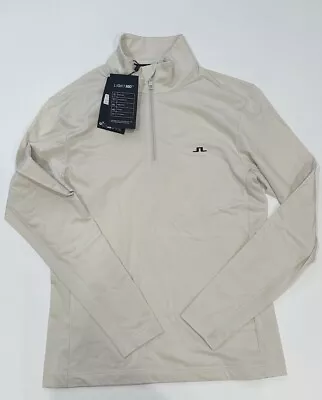 J. Lindeberg Men's Luke Half Zip Mid Layer In Almond Milk Sz M NWT • $79.99