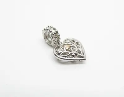 Clogau Welsh Gold Silver & 9ct Rose Gold Fairy Heart Bead Charm • £45