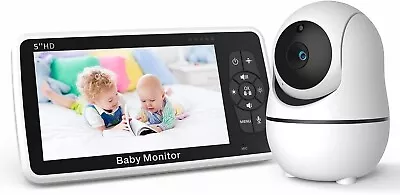 Video Baby Monitor With Camera And Audio Auto Night Vision 5  Screen 1280p HD • £64.17