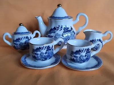 £24 • Buy Regal Bone China Collection Rare Vintage Willow Design Miniature 7 Piece Tea Set