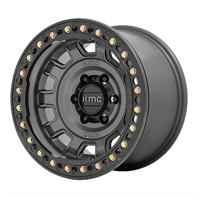 1 New 17X9 -15 5X127 KMC KM236 Tank Beadlock Anthracite Wheels/Rims • $543