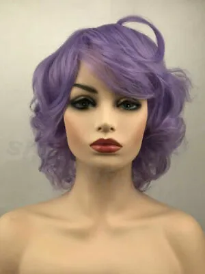 Anime MAGICAL ANGEL CREAMY MAMI Short Synthetic Wavy Color Purple Cosplay Wig • $19.68