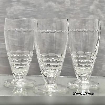 Stuart Ice Tea Glasses Vintage Cut Glass England Signed Stuart Chippendale Like* • $86