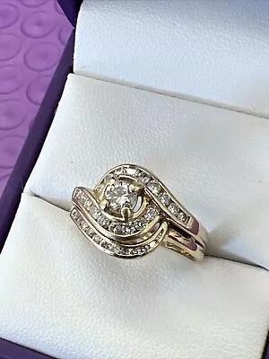 💎 Vintage .70ctw Diamond Swirl Ring In 14kt Yellow Gold. Size 7.5 • $449.99