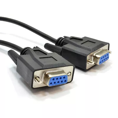 1m 9 Pin DB9 Serial RS232 NULL Modem High Speed Shielded Cable [008437] • £3.66