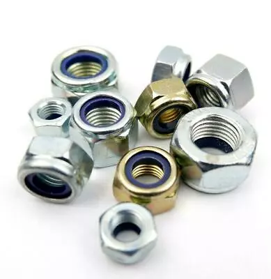 £2.49 • Buy Metric Fine Extra Fine 10.9 Grade High Tensile Nyloc Nuts M8 To M24 Bright Zinc