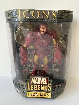 Marvel Legends Icons ~ 12  IRON MAN RED/GOLD VARIANT (2006)  TOY BIZ OPENED • $45