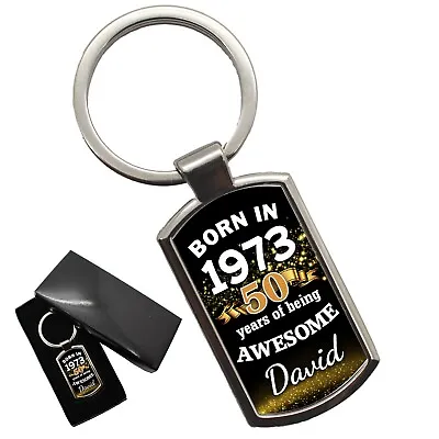 £6.99 • Buy Personalised Born In Any Year Keyring - 18th 21st 30th 40th Birthday Gift N8 